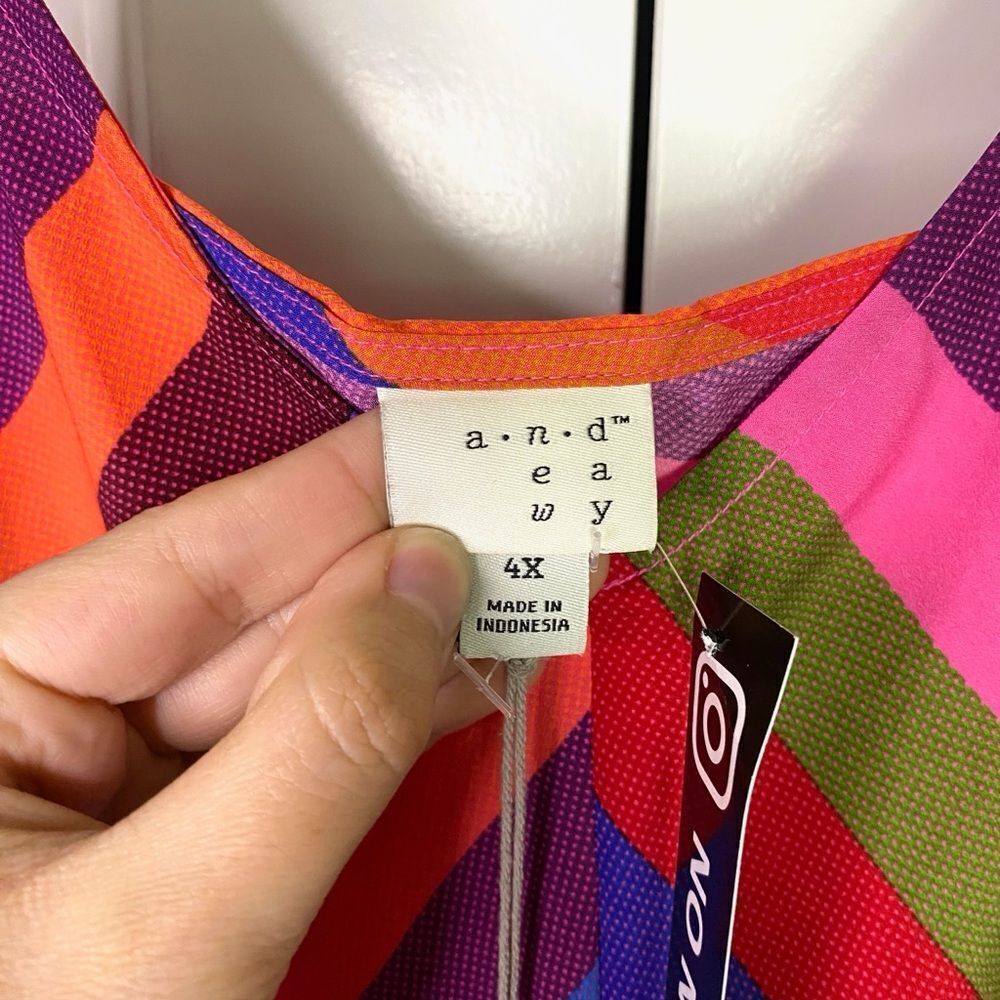 New Day dopamine Summer Dress Multi Color Striped NWT  4X - Picture 7 of 15